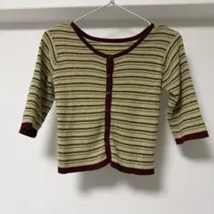 Kastane / ボーダーカーディガン　半袖
