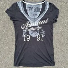 Armani Exchange Vネック半袖Tシャツ ブラックのサムネイル