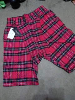 EVERSOUL レッド チェック柄 ショートパンツ