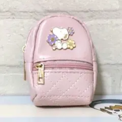 スヌーピー ミニリュック型ポーチ キーホルダー ピンク