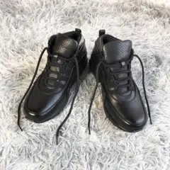 DH XILIYA【25cm】ブラック レザー シークレット スニーカー 美品のサムネイル