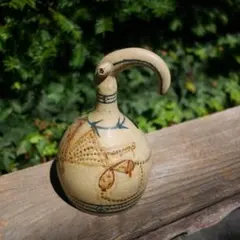 Japan Vintage 陶製 鐘 鳥頭 「げん作」インテリア 珍品 古道具