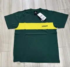 アディダス半袖Tシャツグリーンx黄色XS新品タグなし
