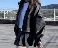 GRL 【fo1951】合成皮革 襟2wayレザーブルゾン