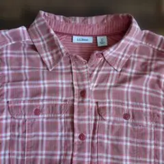 L.L.Bean ピンク系チェック 長袖シャツ XSのサムネイル