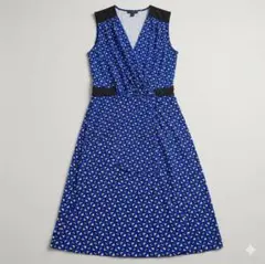 幾何学模様 ノースリーブひざ丈ワンピース