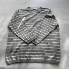 新品、タグ付き　Pallnグレーとホワイトストライプニット