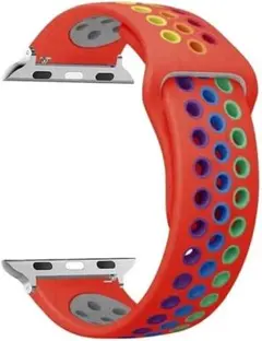 Apple Watch用カラフルシリコンバンド オレンジ　男女兼用