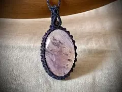 「一点物｜静かに目覚める、内なる光｜天然石マクラメネックレス」