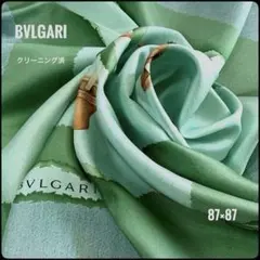 BVLGARI ブルガリ シルクスカーフ 大判87cm ツリー柄 グリーンのサムネイル