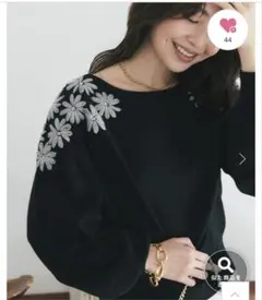 La boutique BonBon お花刺繍クロップドニットのサムネイル