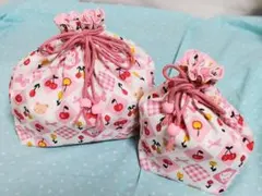 ハンドメイド.☆*可愛いうさぎさんのお弁当袋＆コップ袋.☆*