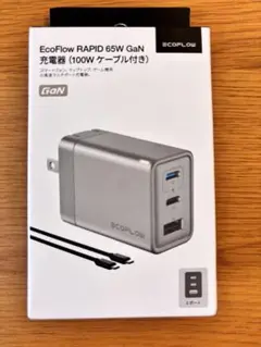 【値下げ】EcoFlow RAPID65W GaN充電器(100Wケーブル付き)