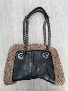 ZARA ショルダーバッグ 黒/茶色