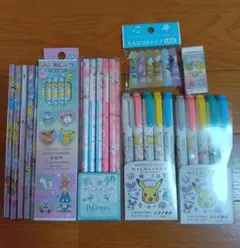 ポケモン　ピカチュウ　筆記用具　マーカー　鉛筆　消しゴム　キャップ