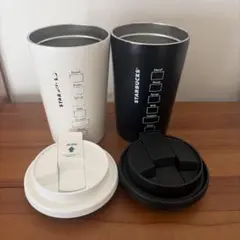 スターバックスタンブラー 355ml 白黒セット 漂白洗浄済