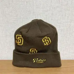 最終価格！【ニット帽】ブラウン刺繍