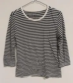 無印良品 トップス Tシャツ 七分袖 ボーダー 部屋着にも