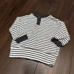 オーガニックコットン ストライプ 長袖カットソー