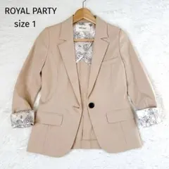 美品 ロイヤルパーティー テーラードジャケット ベージュ セレモニー オフィス