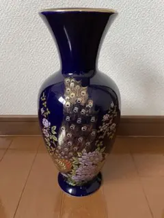 九谷焼 花瓶 明陶 金彩 雉牡丹飾壷 エメラルドグリーン - メルカリ