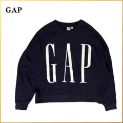 GAP✨ドロップショルダー ロゴスウェット ネイビー Mサイズ 薄手