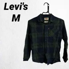 Levi's リーバイス 長袖シャツ 【M】グリーン ネイビー レディース