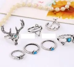 c15☆7点セット 送料込み インスタ映え アンティークリング 559