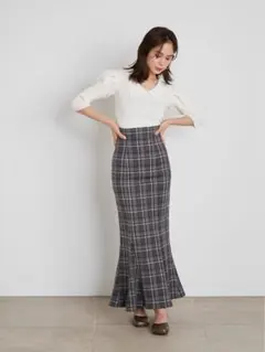 SNIDEL スナイデル チェックマーメイドスカート