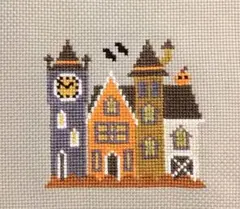 クロスステッチ完成品 ハロウィン ハロウィンハウス