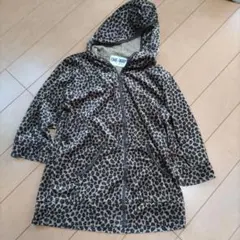 one wayレオパード柄 フード付きフリースパーカー　七分袖