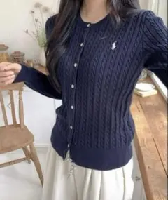 ✨【極美品】ポロラルフローレン大人気ミニケーブルカーディガン
