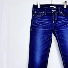 極美品✨ マウジー パウダー ストレート スリム 27 スキニー デニム 青