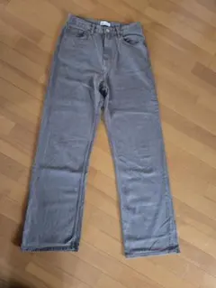 ZARA グレー ストレートレッグデニム 38