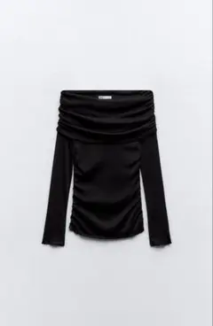 zara ザラ オフショルダー ブラック 長袖 トップス
