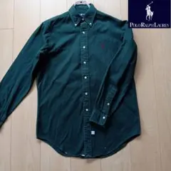 Ralph Lauren コットン ボタンダウンシャツ ロゴ刺繍 グリーン