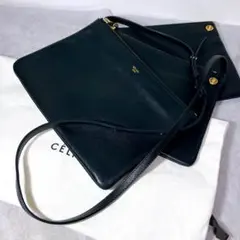 CELINE Trio ショルダーバッグ ブラック フィービー期 旧ロゴ - メルカリ