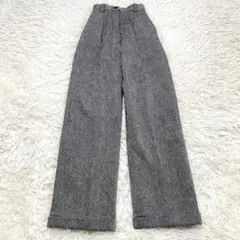 2145 良品✨ネップツイード ルーズパンツ 細身 小さいサイズ 綺麗めパンツ