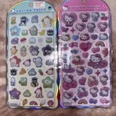 コットンパフィシール　はぴだんぶい　ハローキティ　2枚セット　【国内正規品】