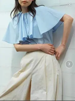 ガリャルダガランテ　ケープブラウス　サックスブルー