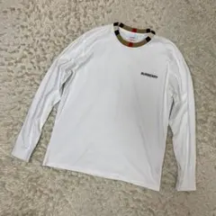バーバリー　長袖Tシャツ　ロンT ロゴ　ノバチェック　ホワイト　S