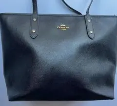 COACH レザートートバッグ ブラック×レッド A4収納可 - メルカリ