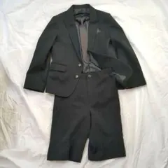【【新品】男児フォーマルスーツ130黒半ズボン入学式卒園式七五三冠婚葬祭礼服