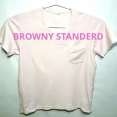 BROWNY STANDERD淡いピンク Vネック Tシャツ ポケット付きのサムネイル
