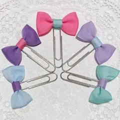 *大人かわいい*5個セット！シンプルリボンのゼムクリップ ゆめかわ 夢かわいい