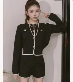 darich スパンコールバイカラーニット　パンツのみ Darich ダーリッチ スパンコールバイカラーニットセットアップ FL