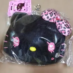 ハローキティ　フェイスリールパスケース　ギャル　ブラック