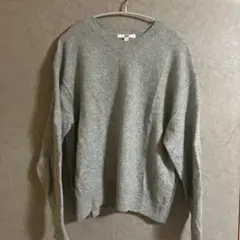 UNIQLO プレミアムラムクルーネックセーター　グレーXL