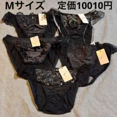 新品　ナルエー　豪華レースショーツ　5枚セット「Mサイズ・黒」②