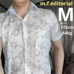 m.f.editorial薄手半袖シャツM★涼しげな白基調の花柄刺繍★綿100%のサムネイル